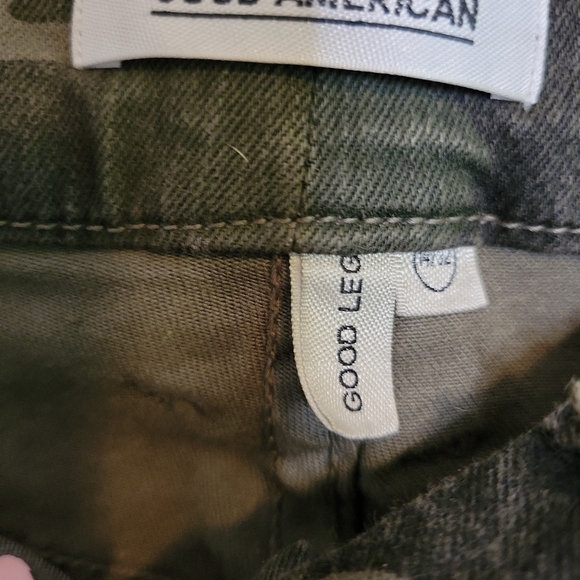 Good American Good Legs Camo Skinny Jeans in Green Style GL403AT 14 / 32 - Picture 4 of 6